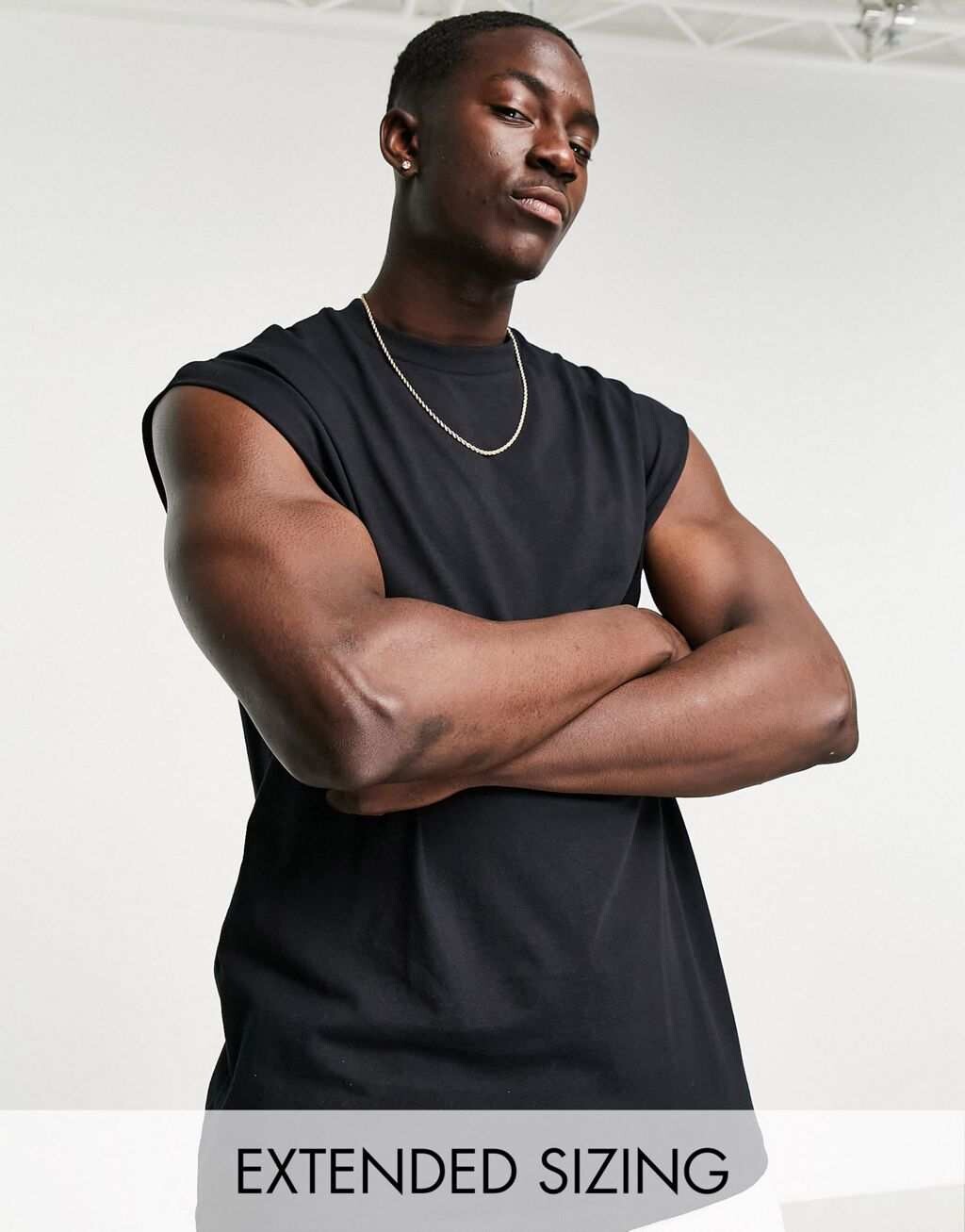 

Черный жилет оверсайз с заниженной проймой ASOS DESIGN