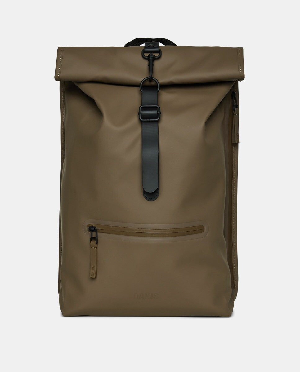 

Рюкзак-рюкзак Rolltop темно-коричневого водостойкого цвета Rains, темно коричневый
