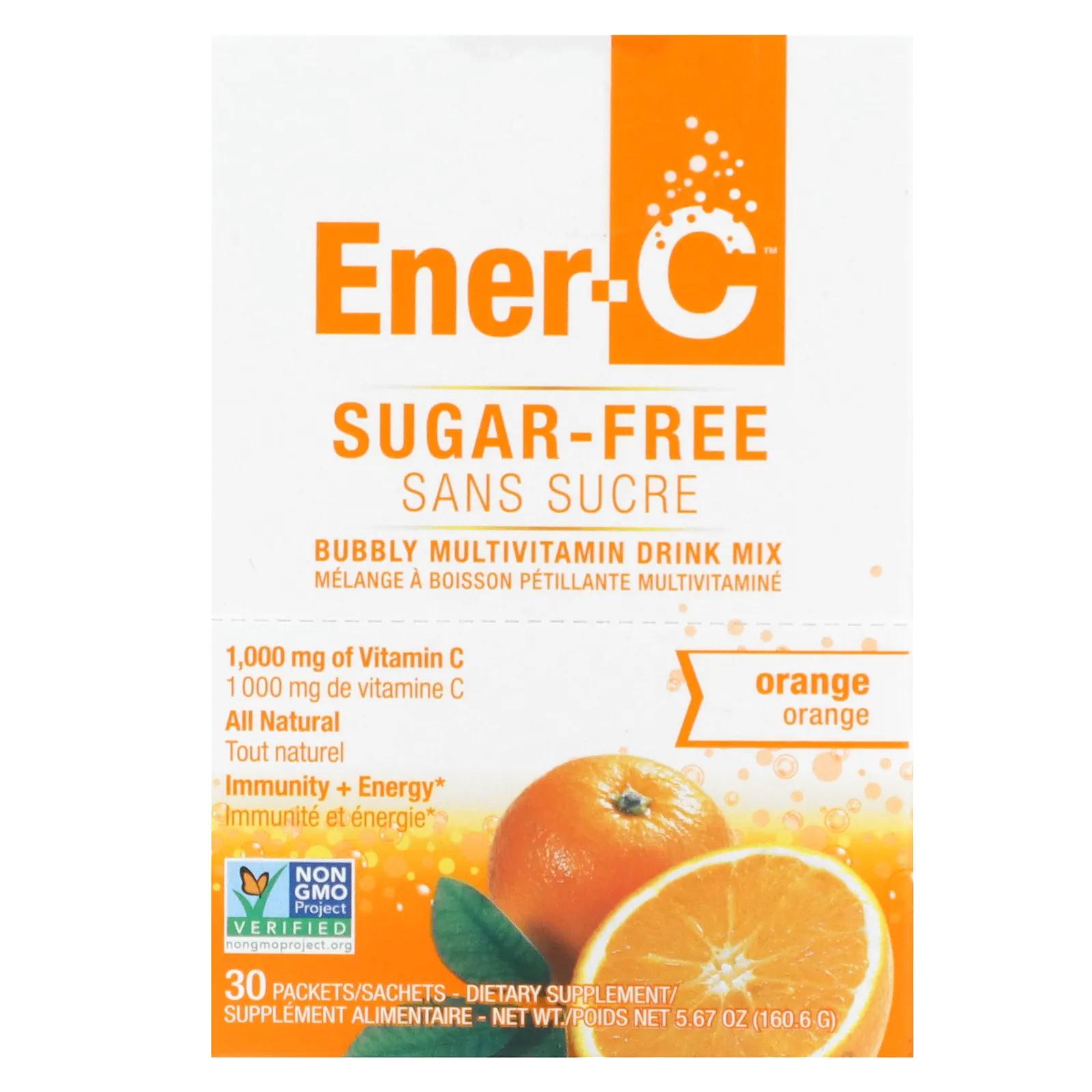 Ener-C витамин C смесь для приготовления мультивитаминного напитка со вкусом апельсина без сахара 1000 мг 30 пакетиков 5,35 г (0,2 унций) в каждом ener c витамин c смесь для приготовления мультивитаминного напитка со вкусом персика и манго 1000 мг 30 пакетиков 9 64 г 0 3 унции каждый