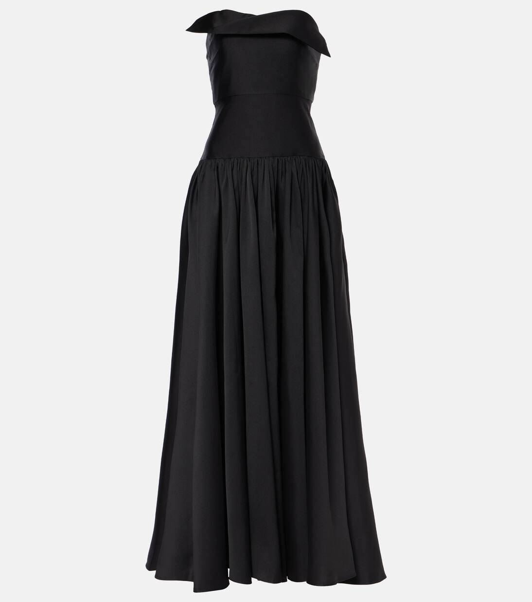 

Платье без бретелек из тафты с добавлением шелка Roland Mouret, черный