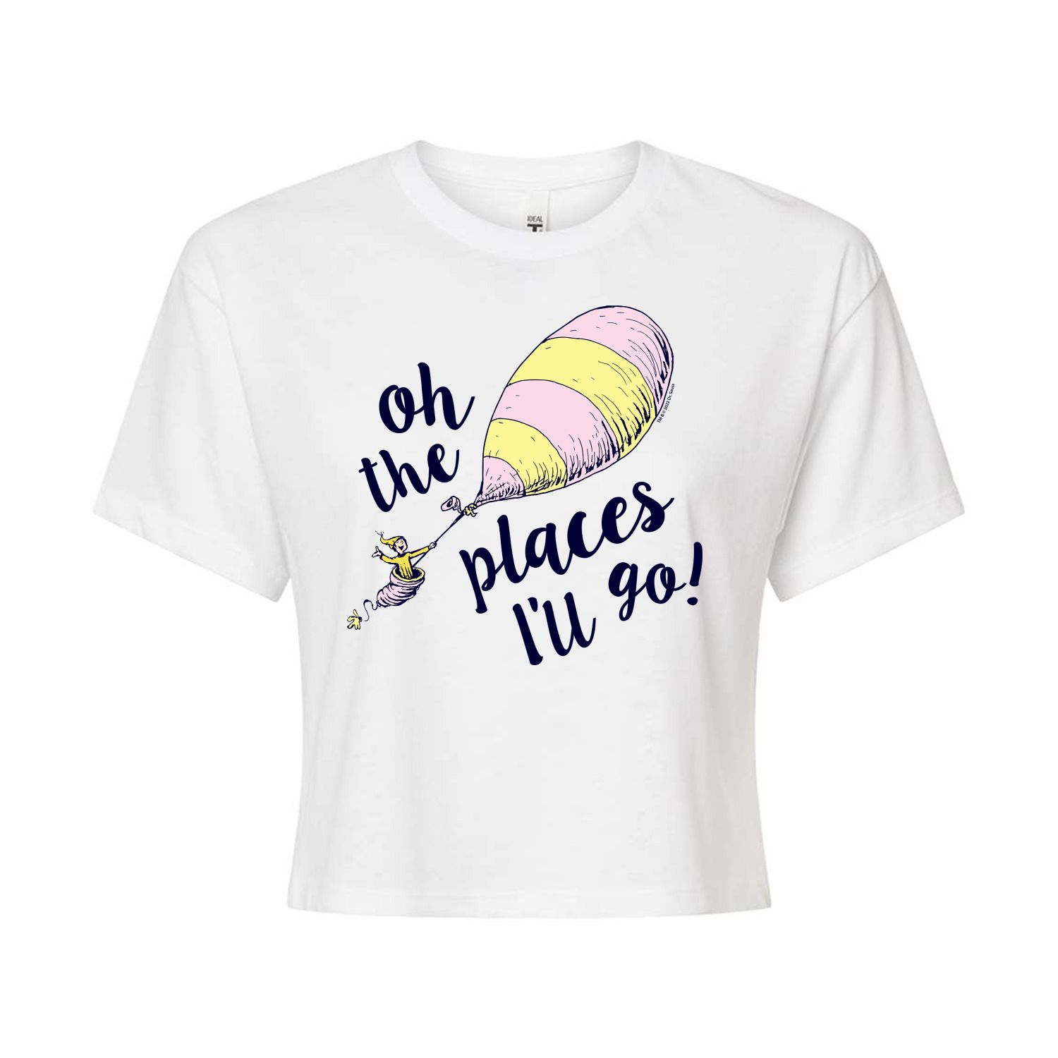 Укороченная футболка Dr. Seuss Places I'll Go для юниоров Licensed Character, белый