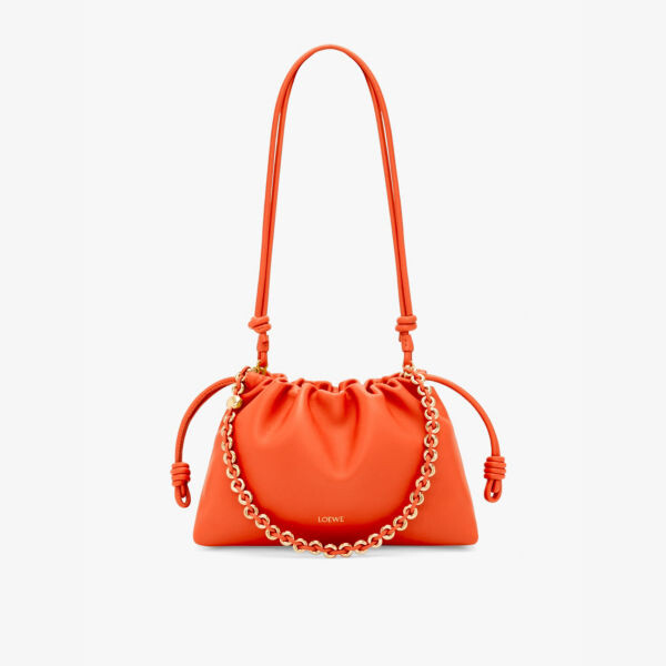 

Средняя кожаная сумка через плечо Flamenco Loewe, оранжевый