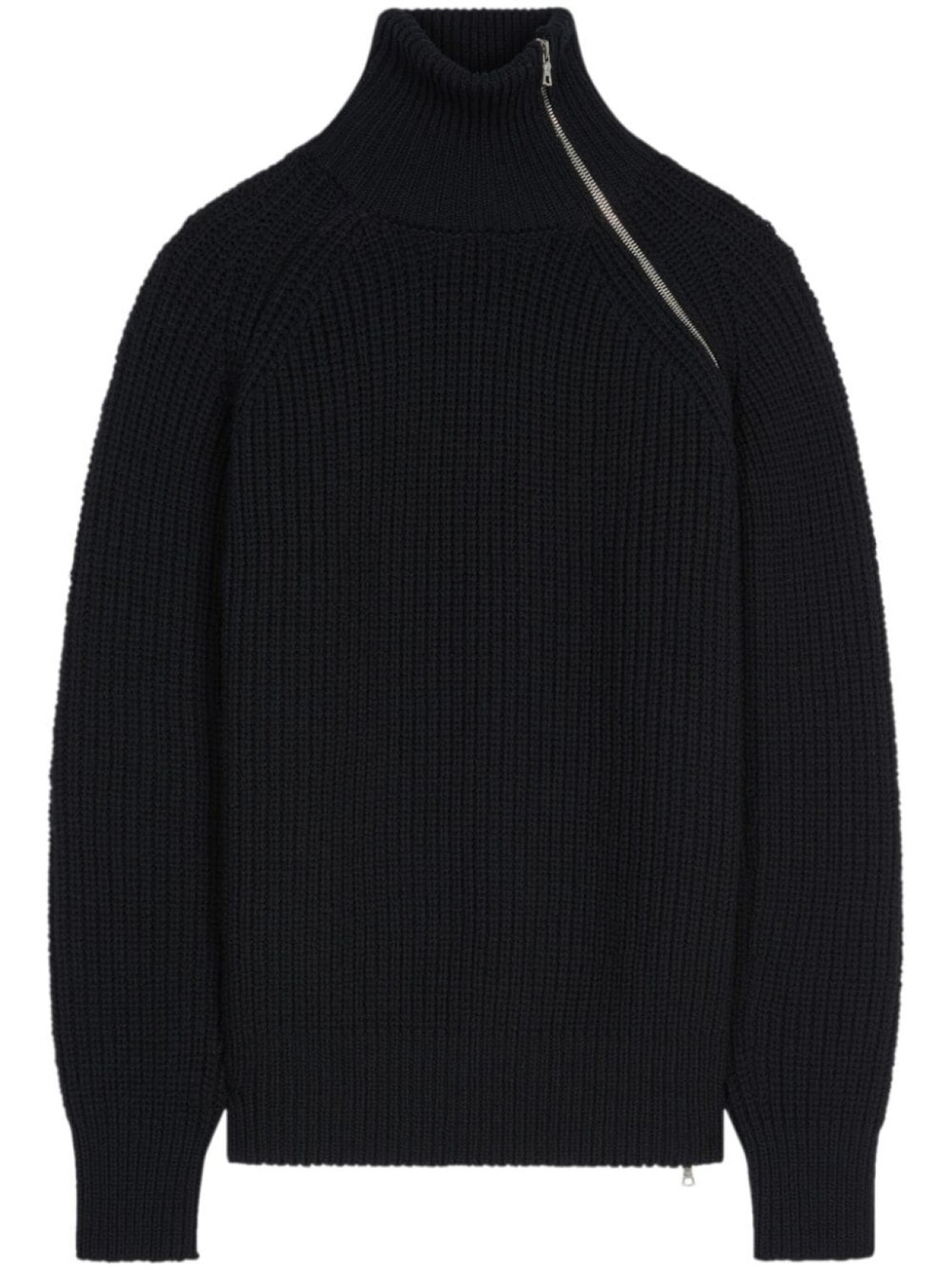 

DRIES VAN NOTEN шерстяной джемпер на молнии, черный