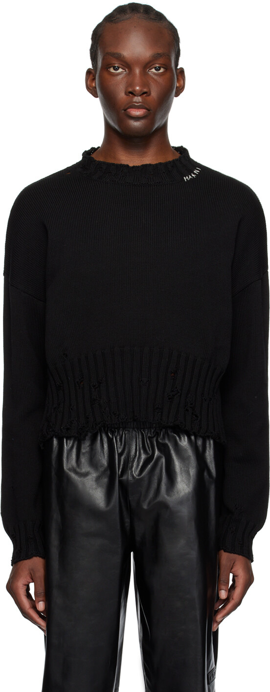 

Черный короткий свитер Marni