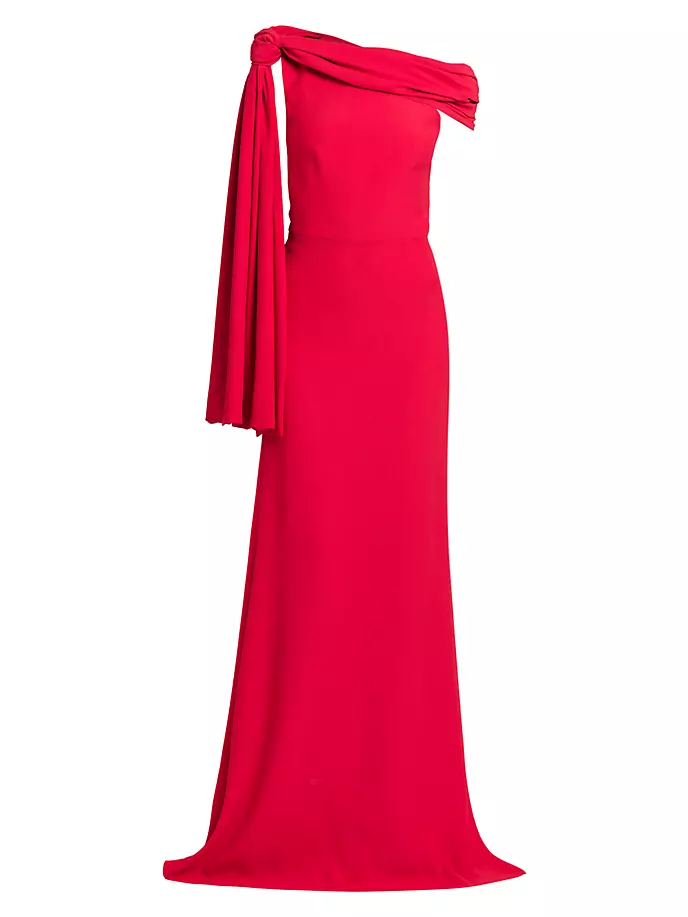 Вечернее платье из крепа с завязками Alexander Mcqueen, красный