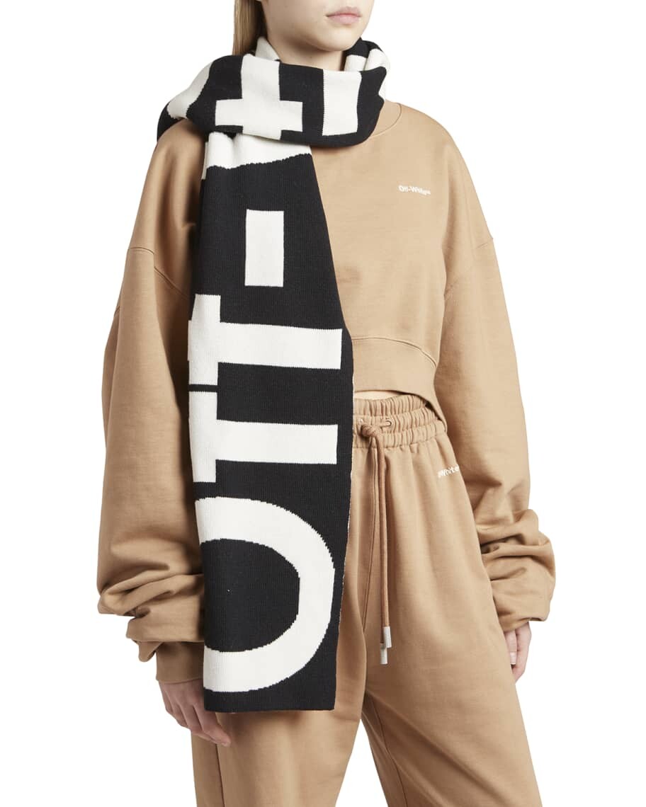 

Ребристый шарф из шерсти и хлопка с логотипом Off-White