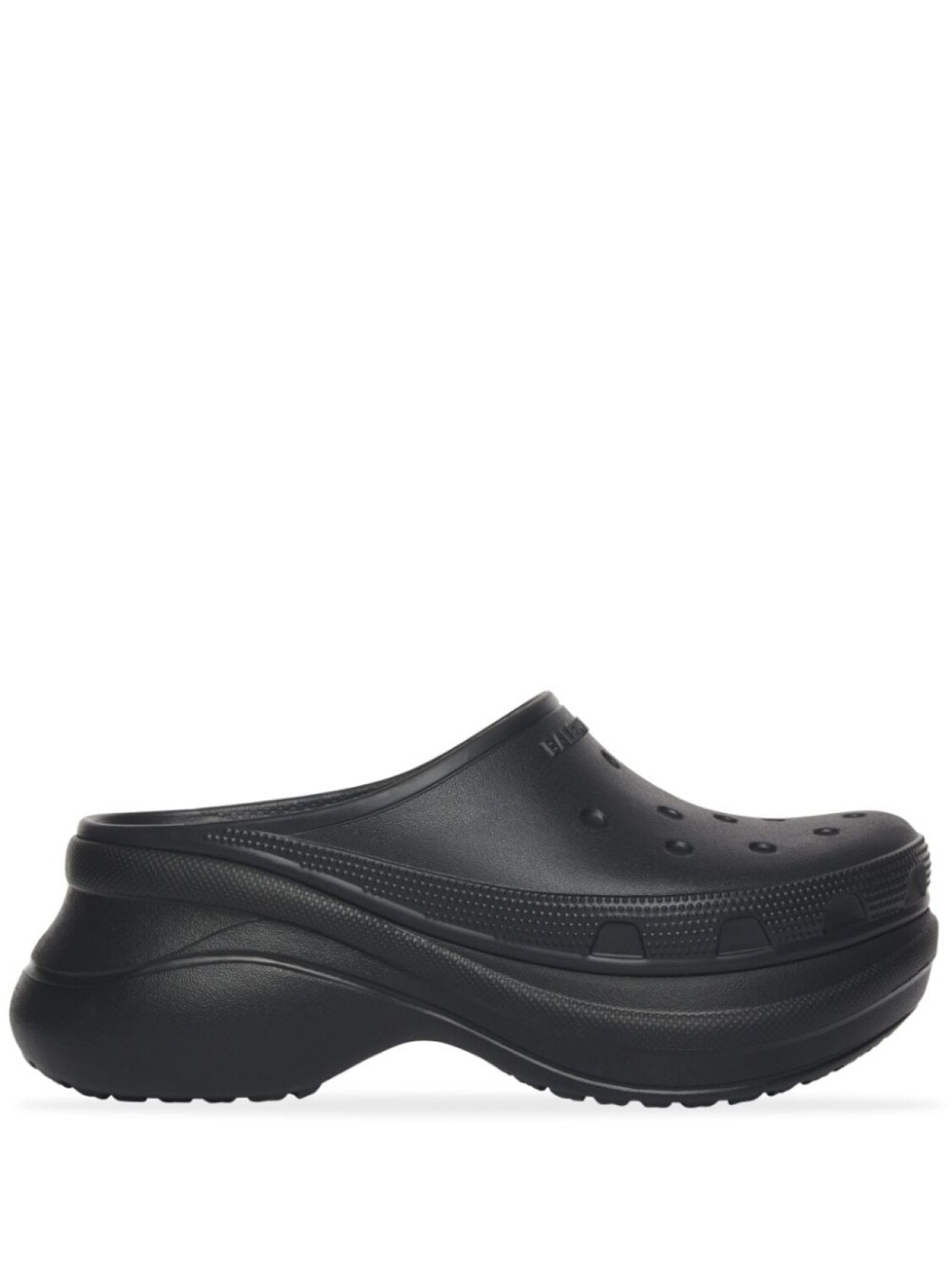 

Balenciaga мюли на платформе из коллаборации с Crocs, черный