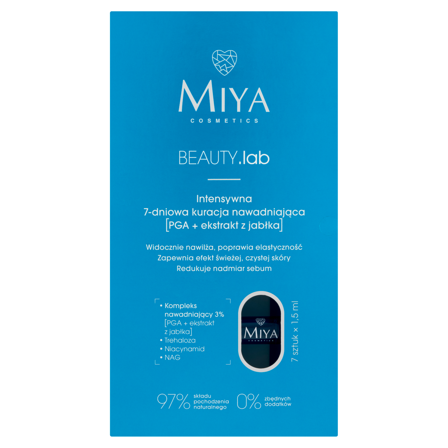7-дневное увлажняющее средство для лица Miya Cosmetics Beauty.Lab, 7x1,5 мл