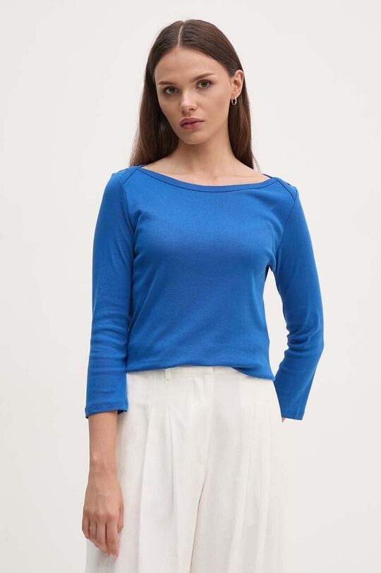 

Хлопковая рубашка с длинным рукавом United Colors of Benetton, синий