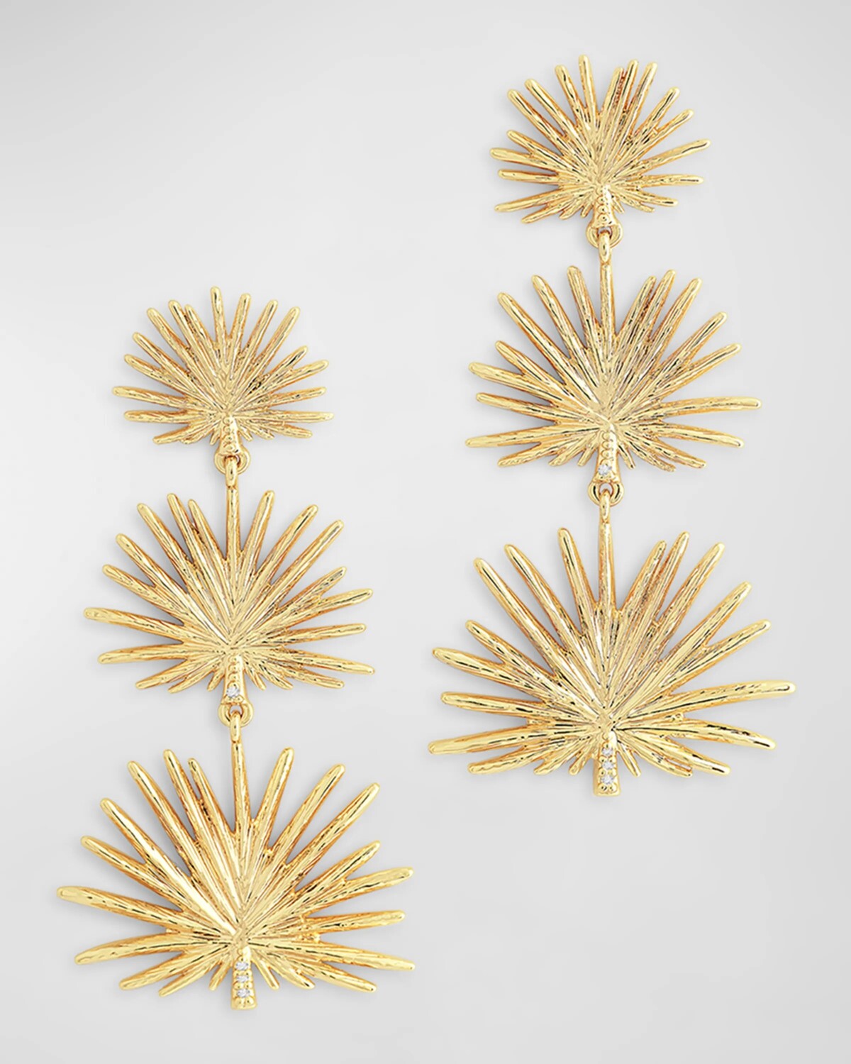 

Серьги-подвески с тройным веером на ладонях, маленькие Anabel Aram Jewelry, цвет Gold