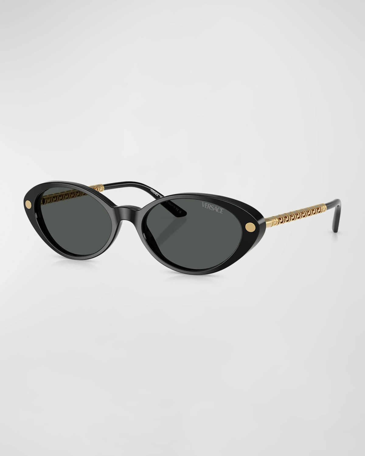 

Овальные солнцезащитные очки Greca, смешанная техника Versace, цвет Black
