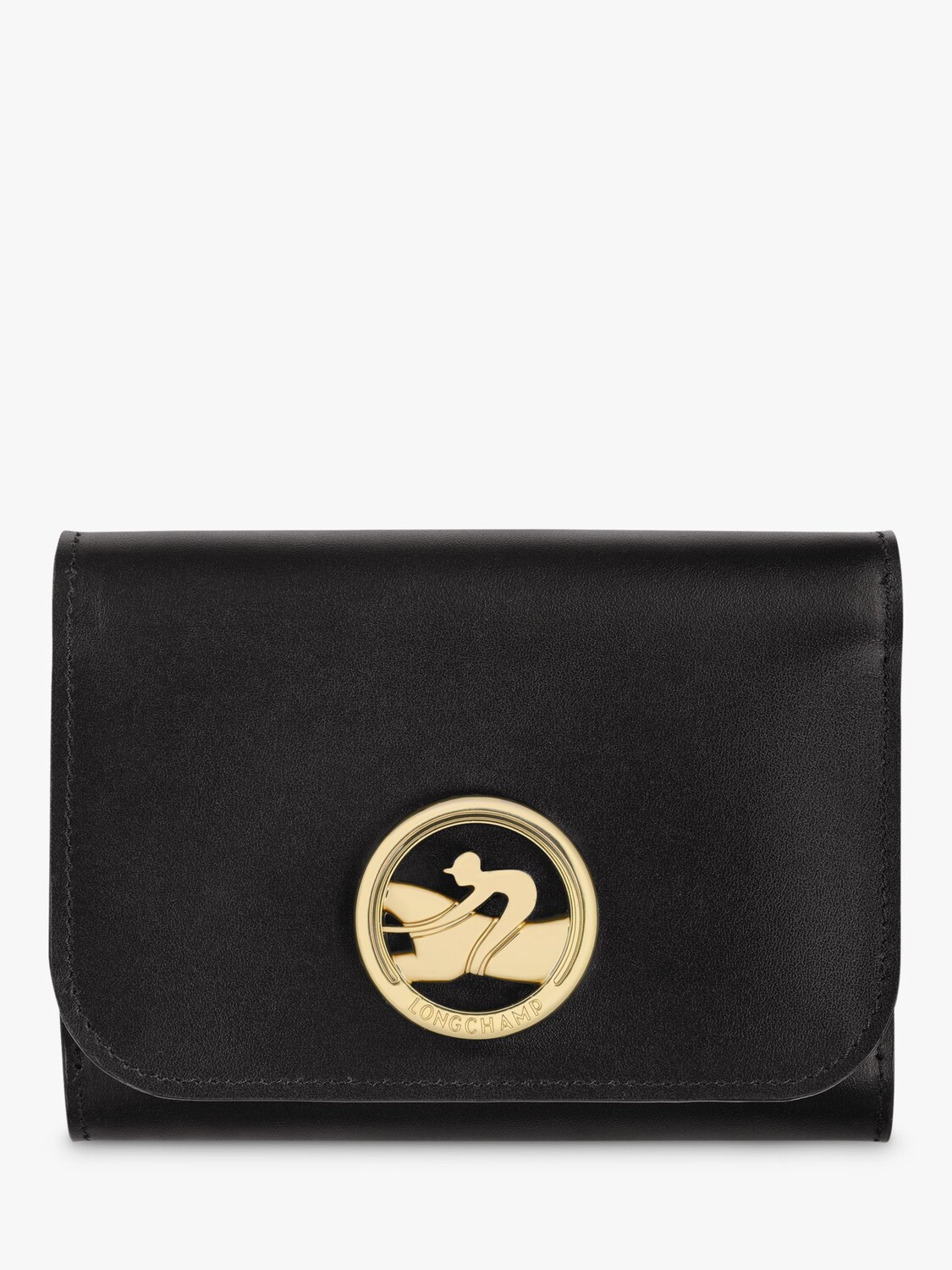 

Компактный кожаный кошелек Longchamp Box-Trot, черный