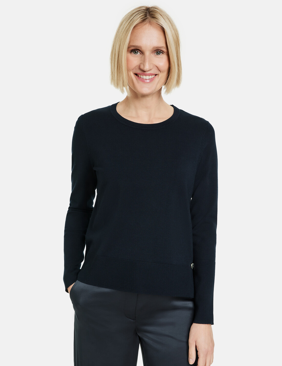 

Свитер Gerry Weber Langarm Rundhals, темно-синий