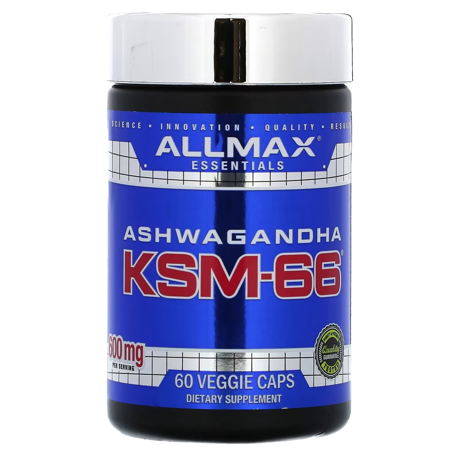 Ашваганда KSM-66 Allmax, 300 мг, 60 растительных капсул органическая ашваганда 5% ksm 66 500 мг aliness 100 растительных капсул