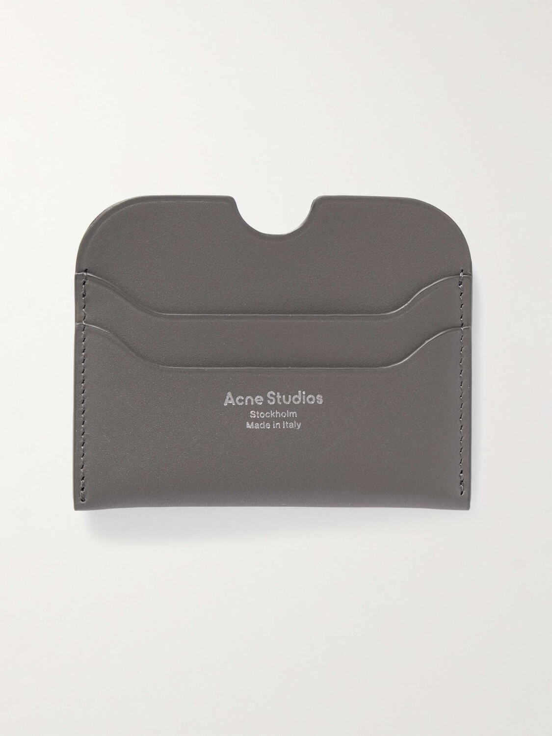 

Кожаный картхолдер Elmas с логотипом ACNE STUDIOS, серый