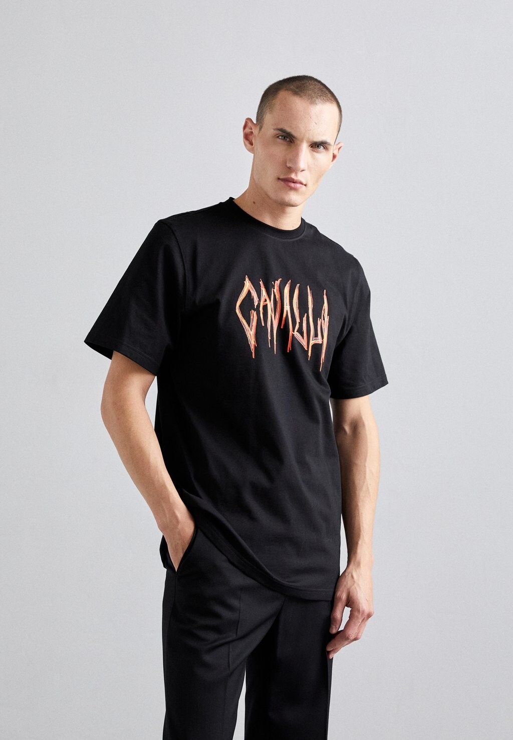 

Футболка с принтом Regular Fit Roberto Cavalli, черный