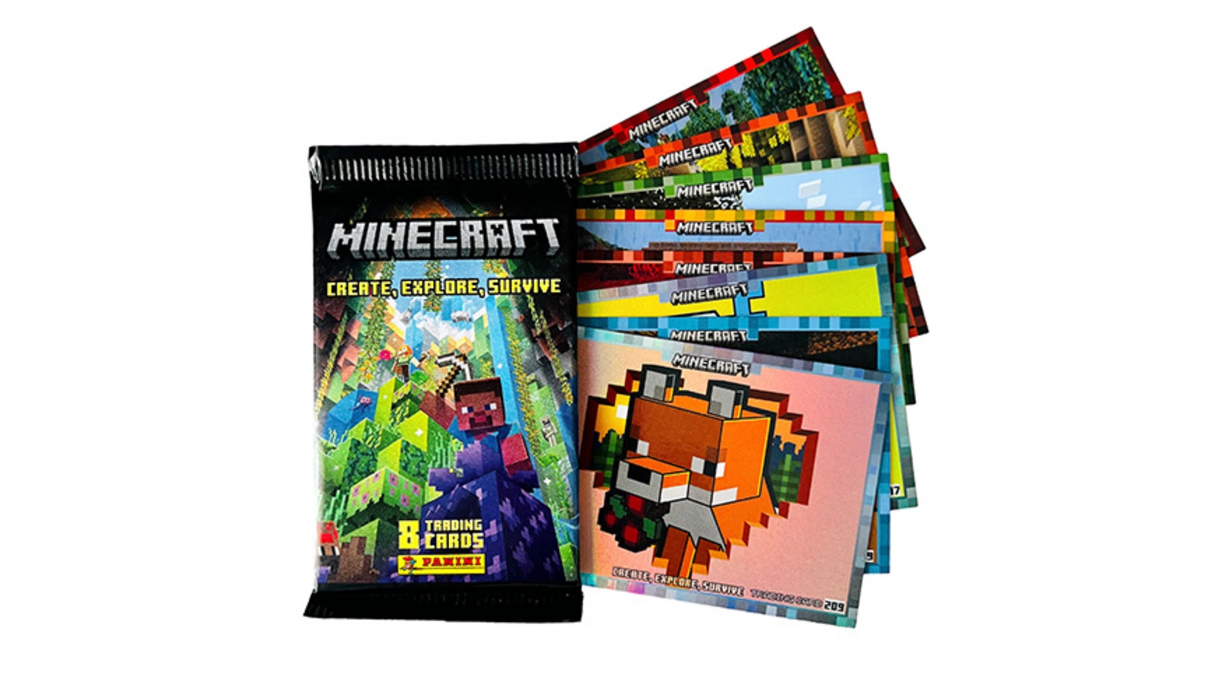 Panini Коллекционные карточки Minecraft 3 Flow Pack набор вселенная minecraft город твоей мечты фигурка уточка тёмный герой