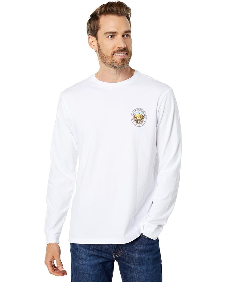 

Футболка Vineyard Vines Long Sleeve Leaf Pile Doggy Tee, цвет White Cap