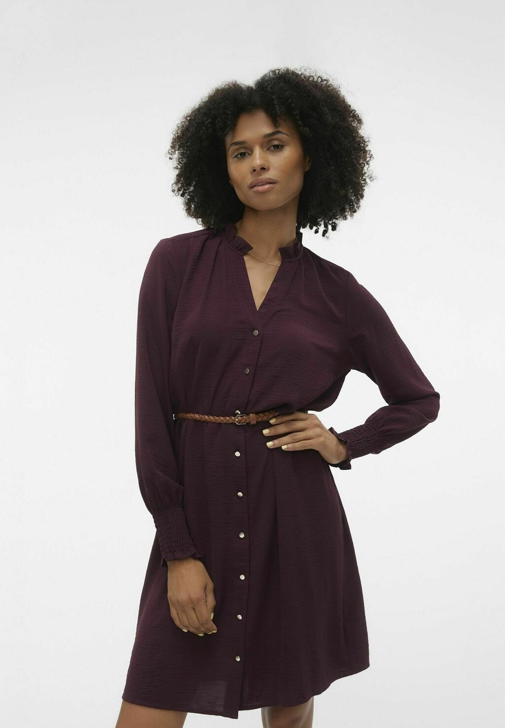 

Классическая рубашка Vero Moda VMVIBE LS ABK EXC, цвет winetasting