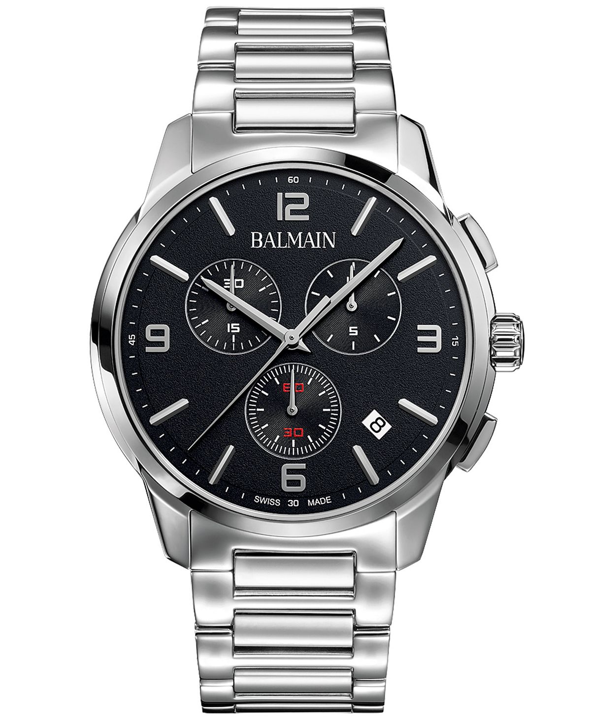 Мужские швейцарские часы-хронограф Madrigal с браслетом из нержавеющей стали, 42 мм Balmain мужские швейцарские часы beleganza с двухцветным браслетом из нержавеющей стали 40 мм balmain