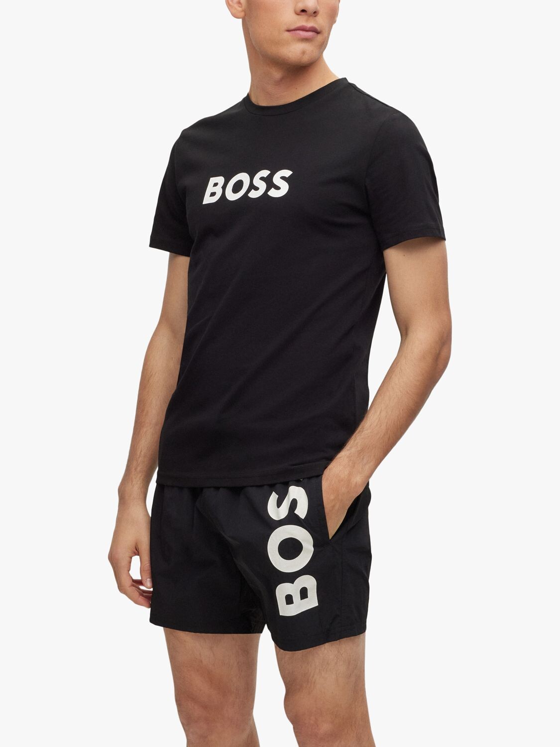 

Футболка с логотипом BOSS Swim, черная, Черный
