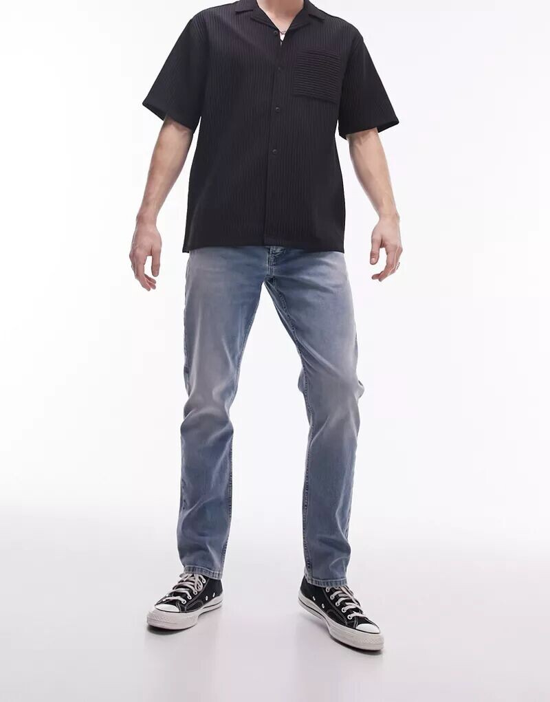 

Голубые джинсы узкого кроя Topman
