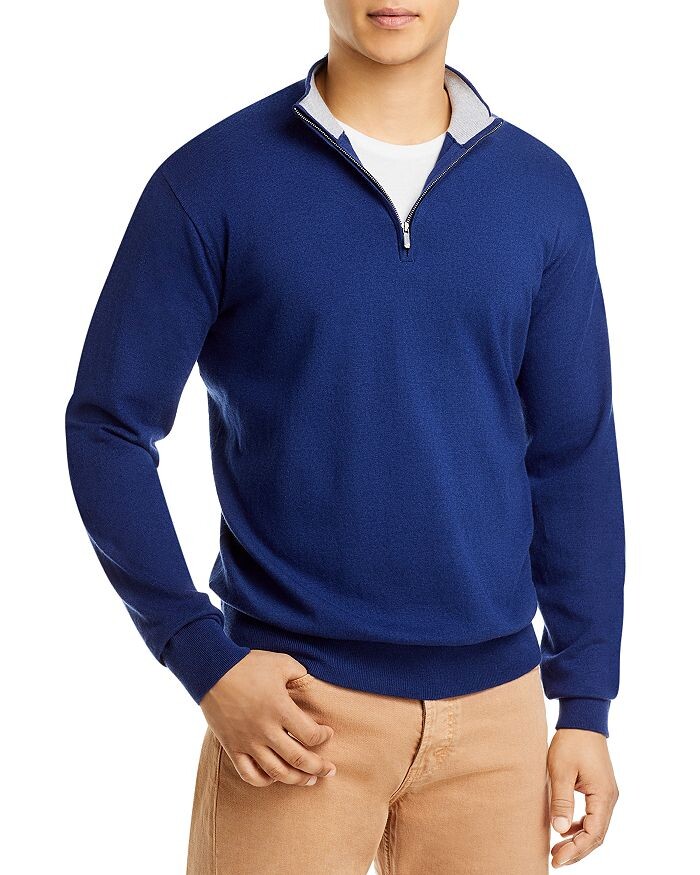 

Свитер с молнией в четверть стандартного кроя Crest Solid Peter Millar