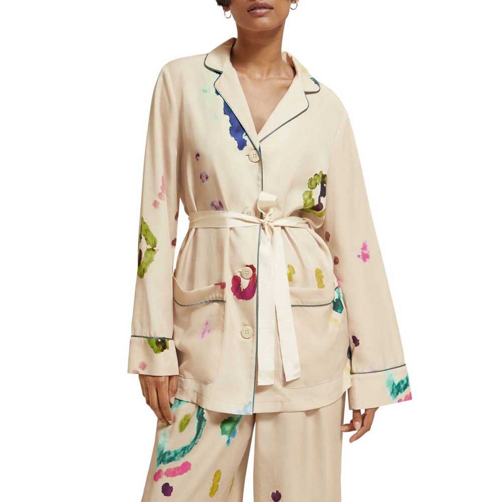 

Блейзер Scotch & Soda Printed Loose Fit, бежевый