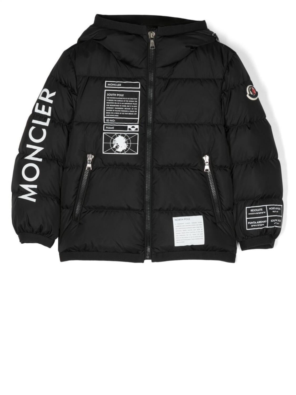 

Moncler Enfant пуховик на молнии с логотипом, черный