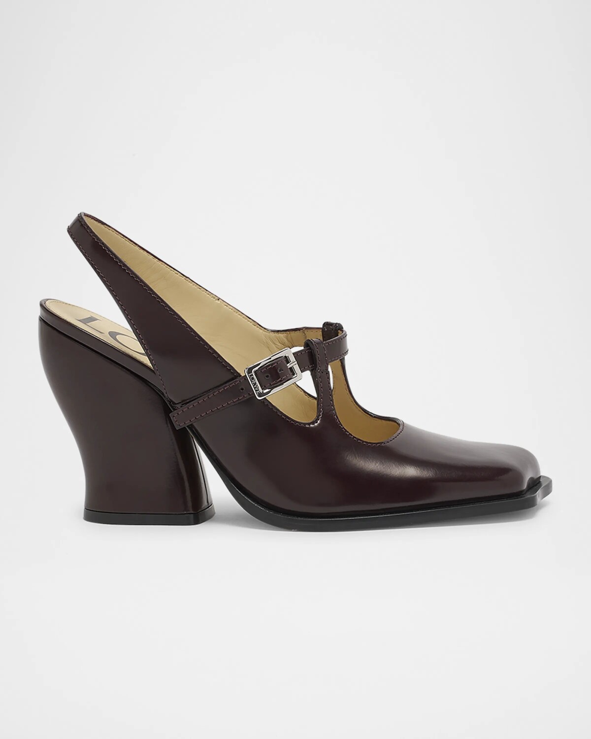 

Кожаные туфли Мэри Джейн с пяткой на пятке Onda Loewe, цвет Burgundy