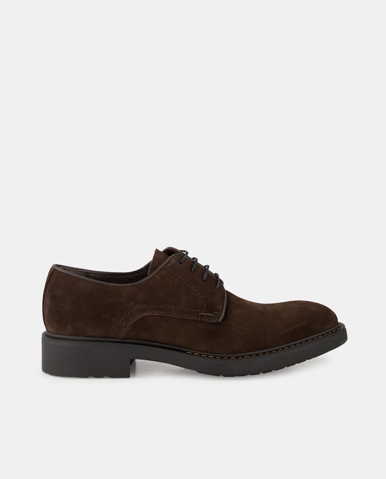 Мужские туфли на шнуровке из замши с гладким верхом Luis Gonzalo, коричневый