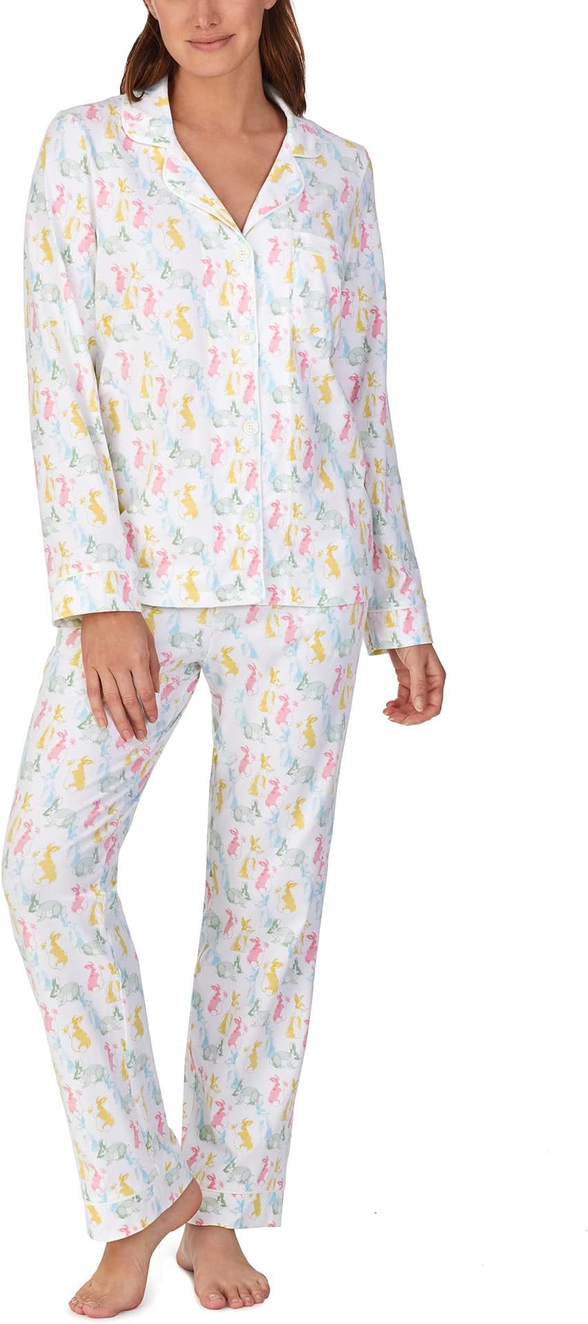 цена Классический пижамный комплект с длинными рукавами Bedhead PJs, цвет Cotton Tail