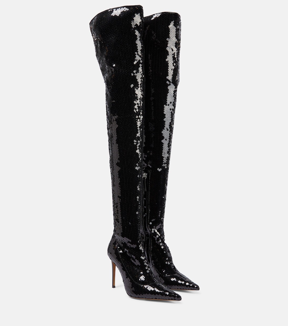 

Ботфорты elixir с пайетками Alexandre Vauthier, черный