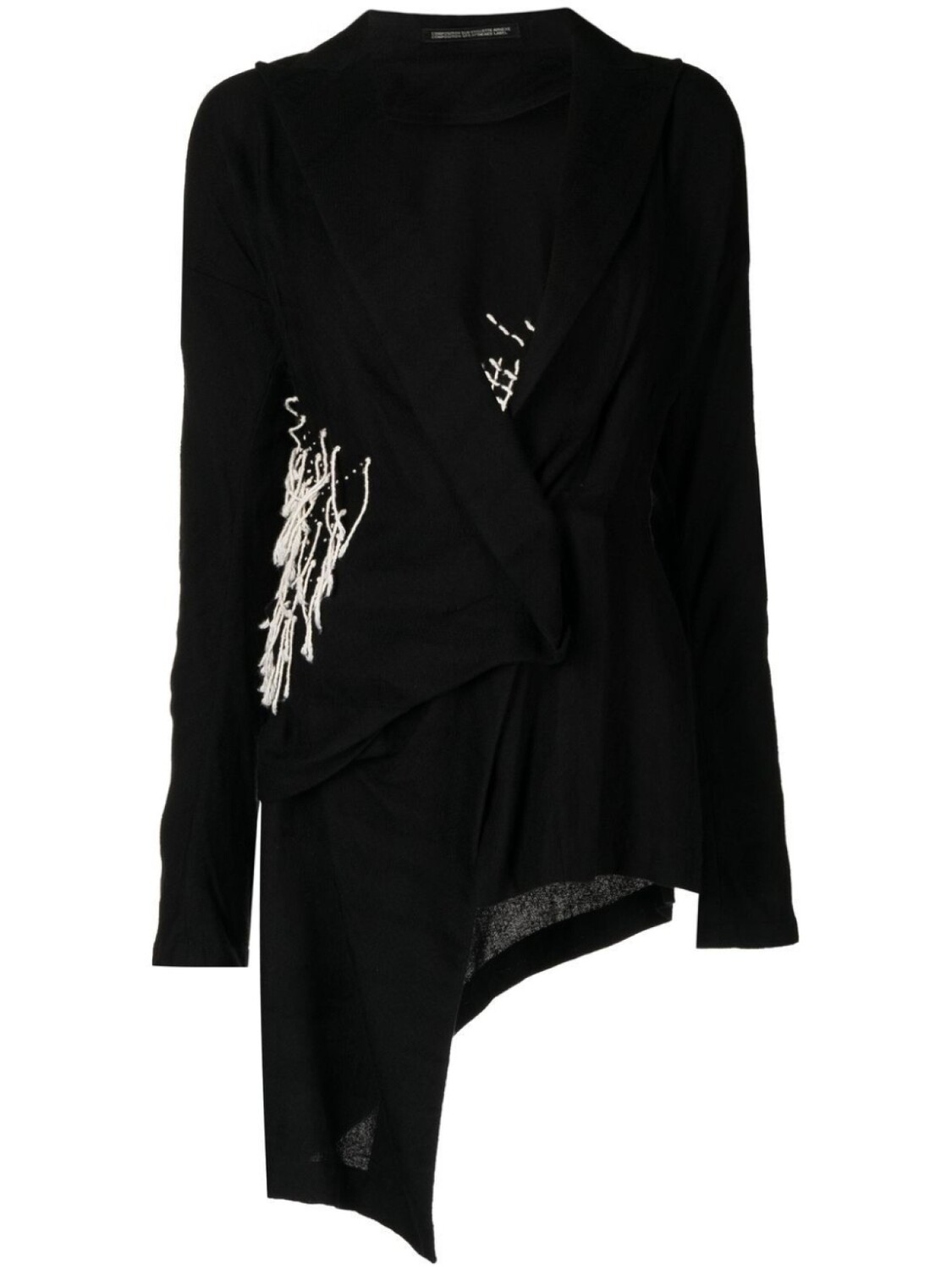 

Yohji Yamamoto жакет асимметричного кроя с драпировкой, черный