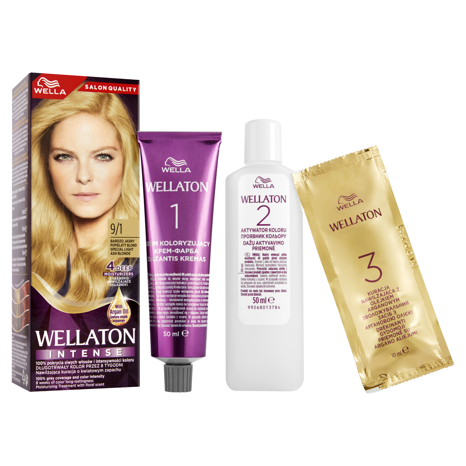 

Крем-краска для волос 9/1 светло-пепельный блондин wella wellaton intense Wella Ton Intense, 1 упаковка