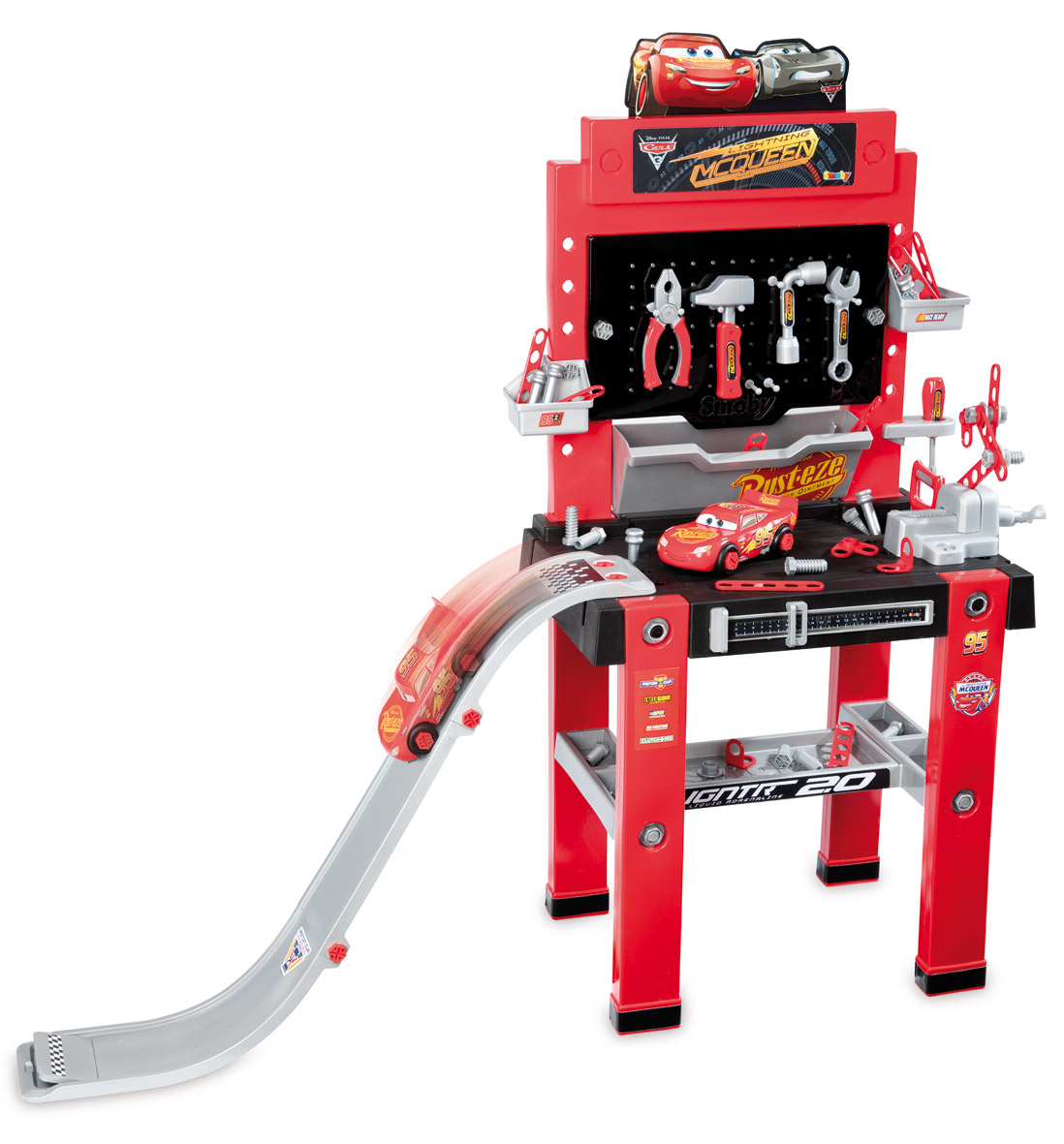 Игровой набор Smoby Toy CARS мастерская с треком, красный / черный 360145 smoby рюкзак с инструментами cars tools bag