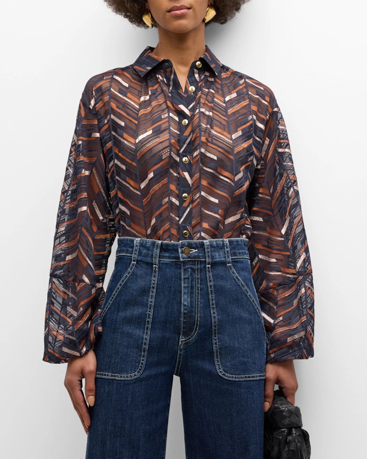 

Кардиган в рубчик Roberta Ramy Brook, цвет Spring Navy Lurex Chevron