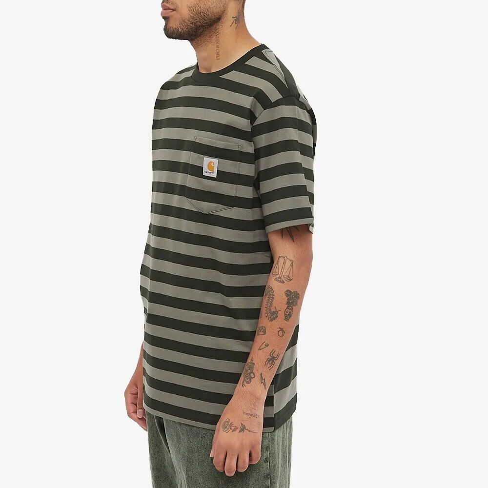 

Carhartt WIP Футболка с карманами в полоску Merrick, синий