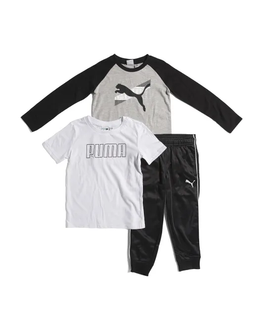 

Комплект из 3 трикотажных футболок и спортивных штанов Puma, серый