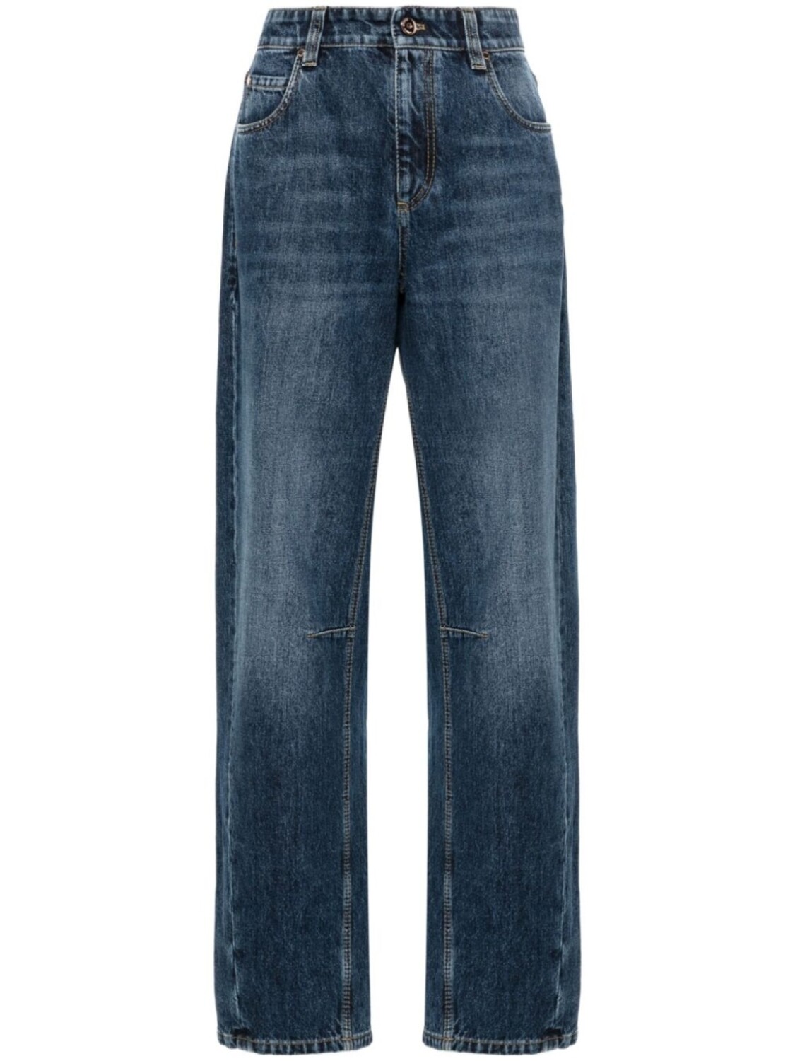 

Brunello Cucinelli прямые джинсы с логотипом, синий