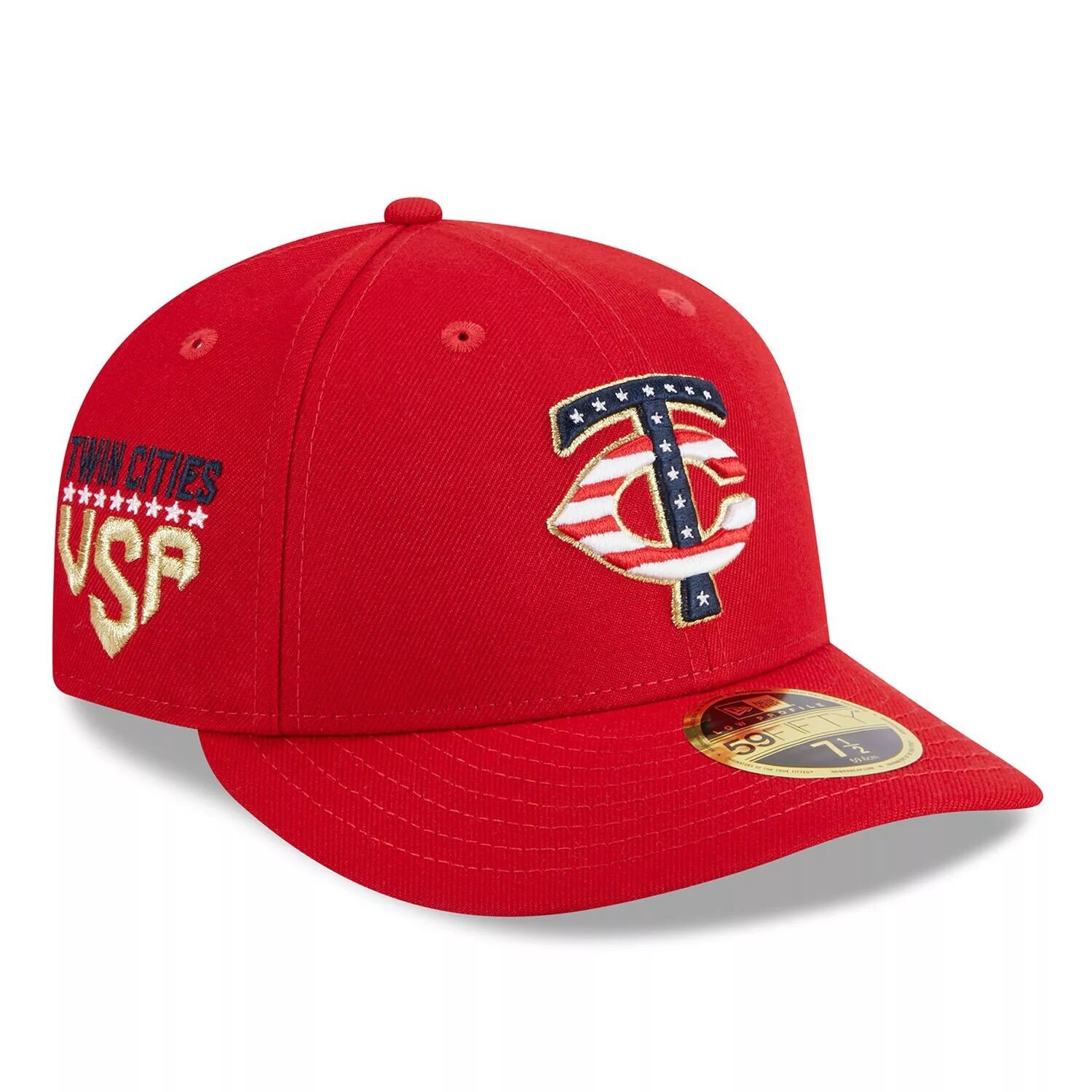 

Мужская низкопрофильная шляпа New Era Red Minnesota Twins 2023 Fourth of июля 59FIFTY