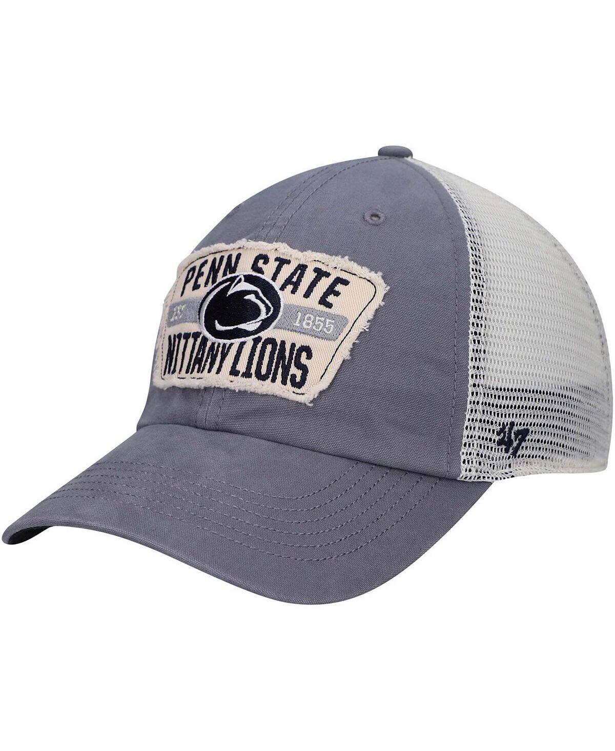 

Мужская темно-синяя кепка Penn State Nittany Lions Crawford Clean Up Trucker Snapback '47 Brand