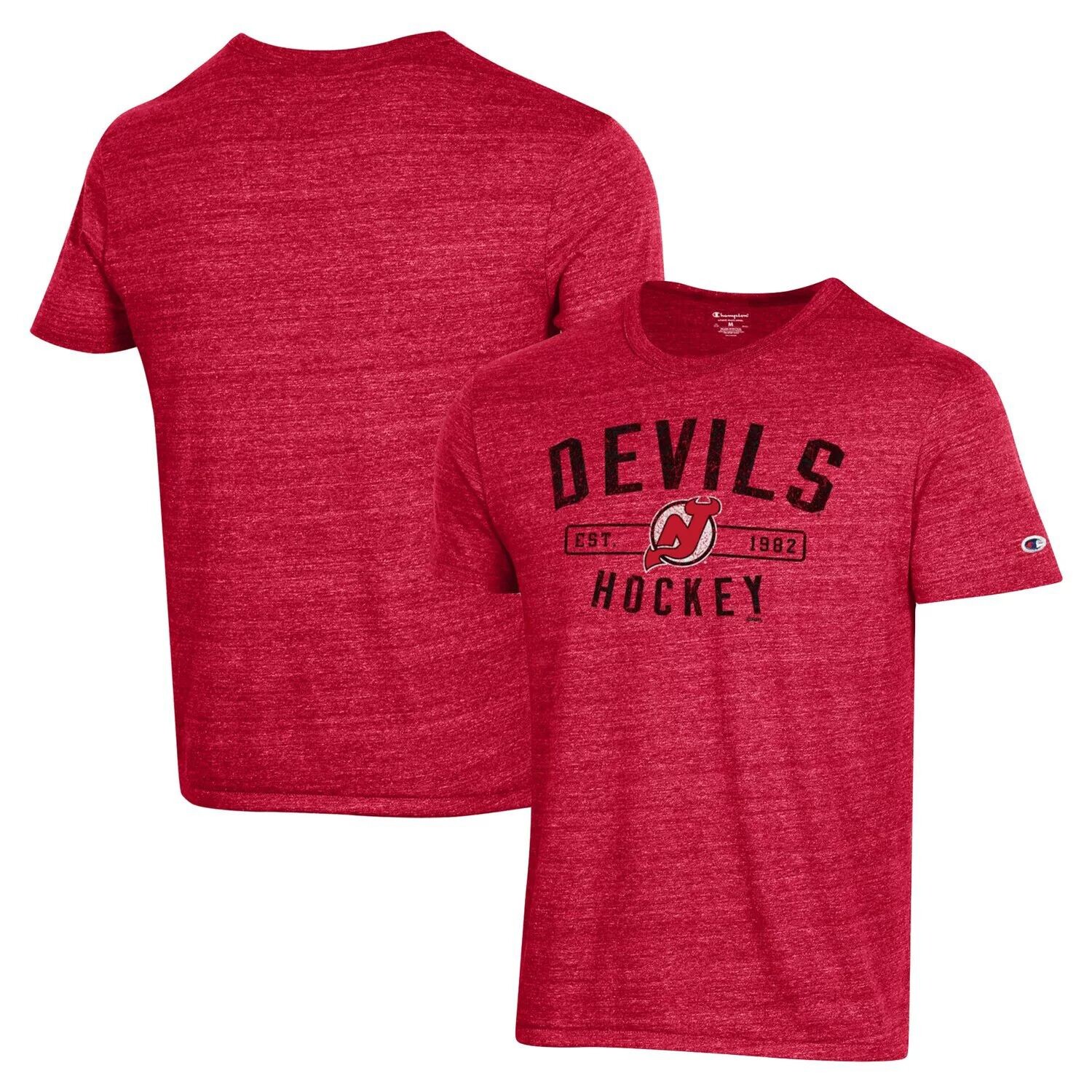 

Мужская красная футболка Tri-Blend New Jersey Devils Champion