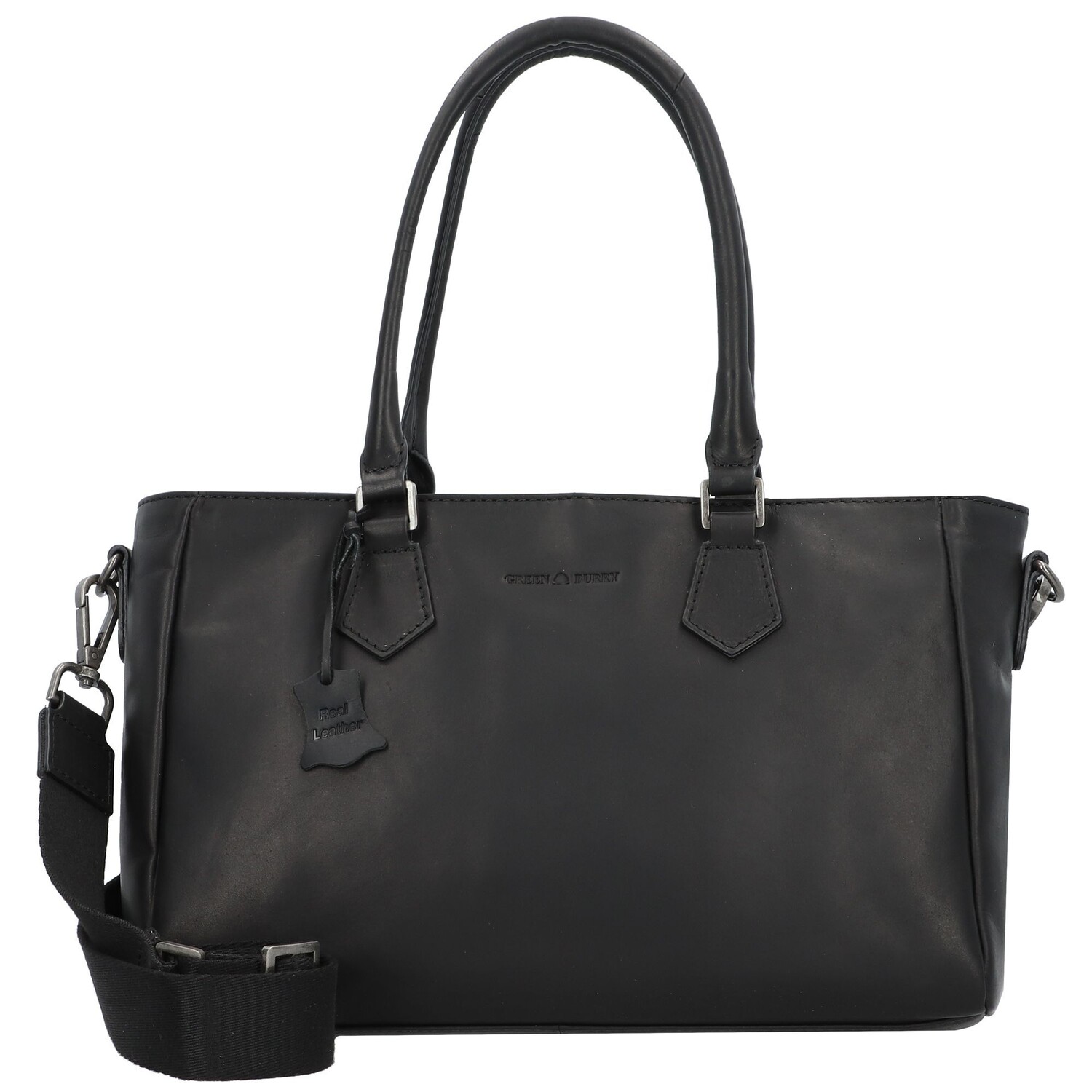 Сумка Greenburry Pure Black Handtasche Leder 33 cm, черный