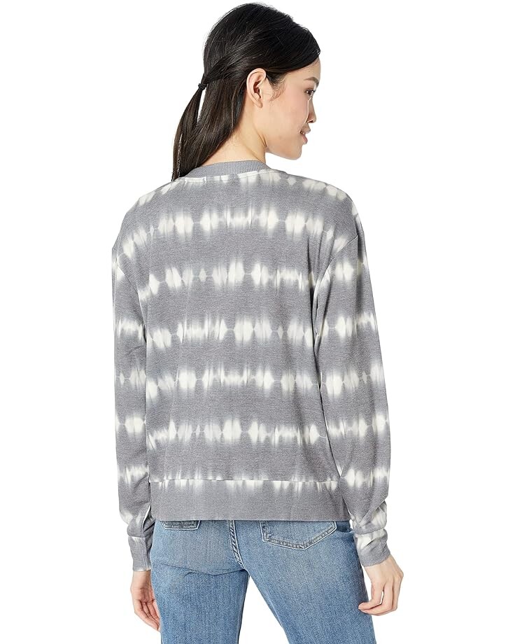 Пуловер Three Dots French Terry Tie-Dye Pullover, цвет Tornado/Pristine