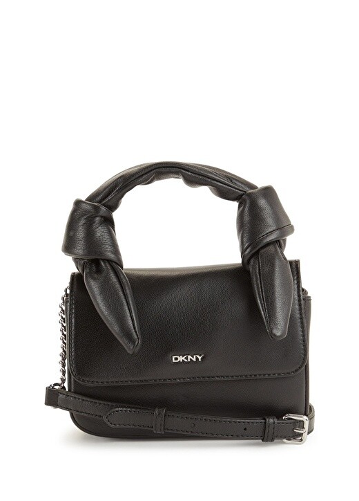 

Черная женская кожаная вечерняя сумка Dkny