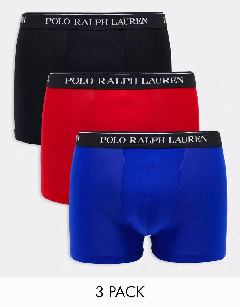 Три пары плавок Polo Ralph Lauren темно-синего, красного и черного цвета