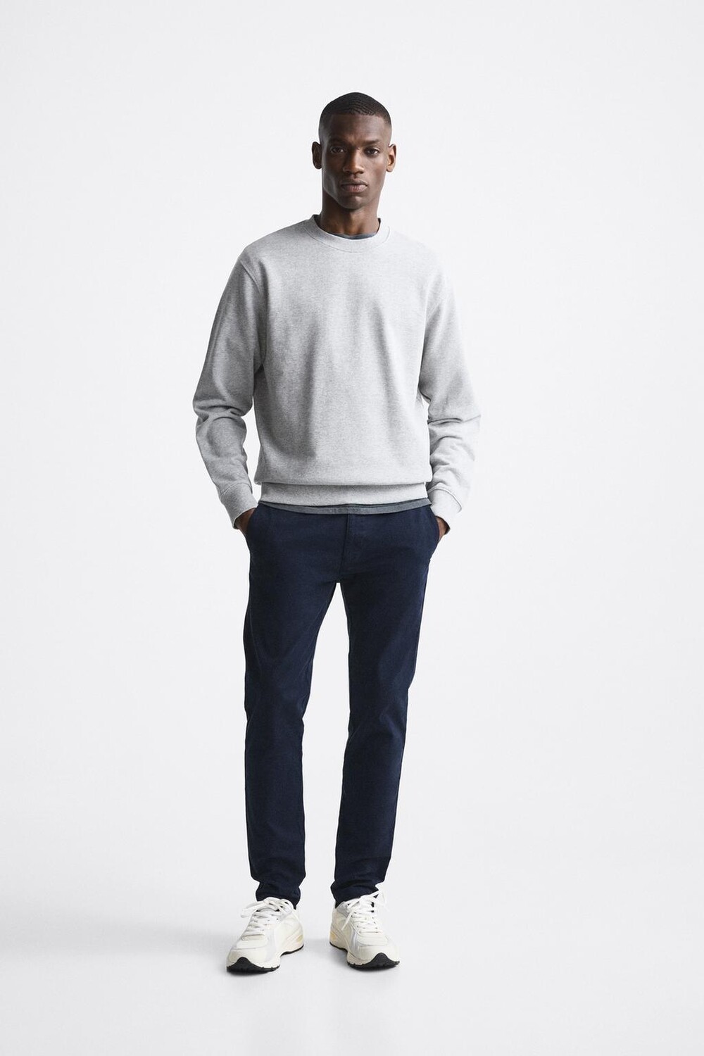 

Хлопковые чиносы ZARA, темно-синий