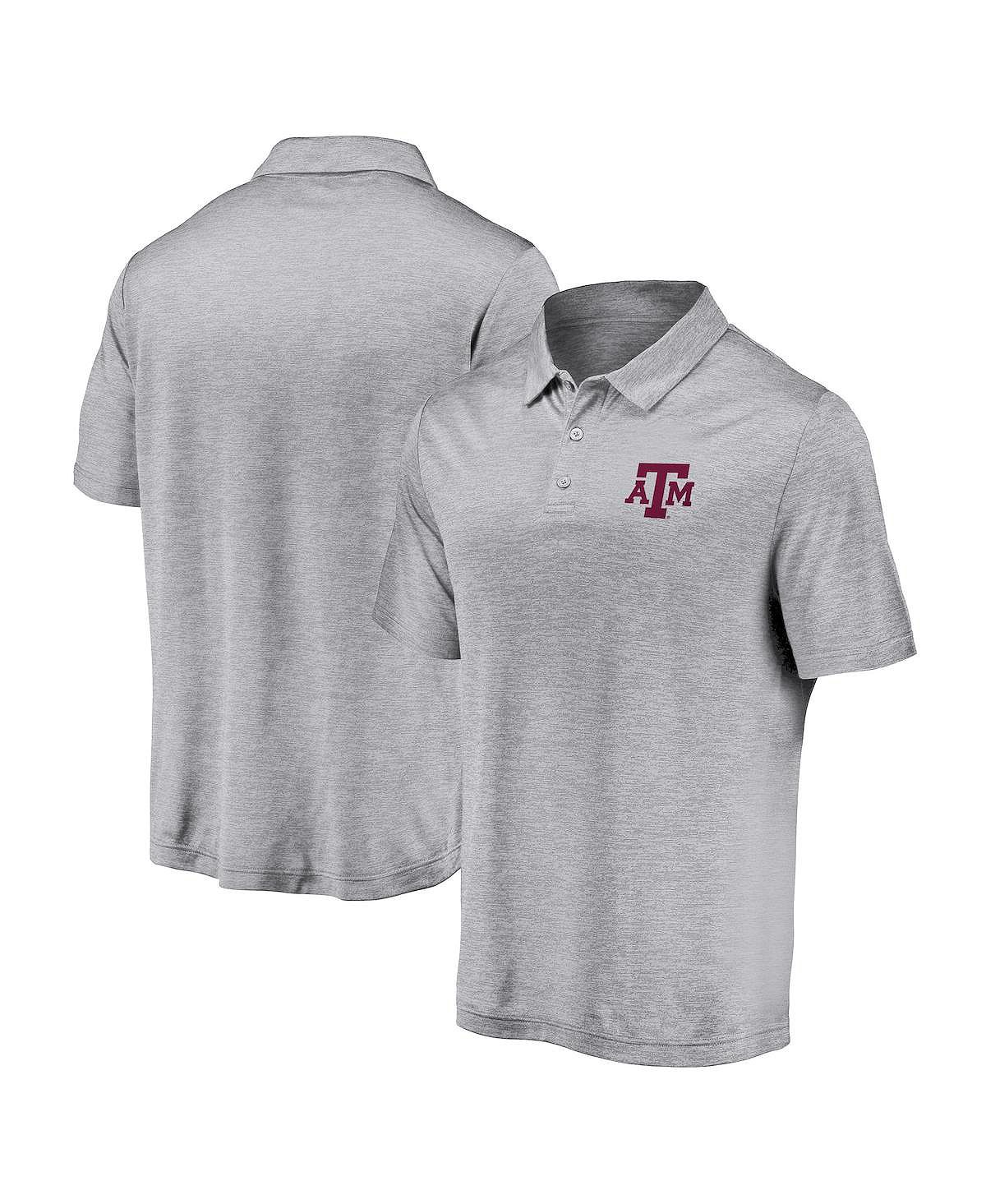 Мужская серая рубашка-поло с логотипом Texas A&M Aggies Primary Fanatics