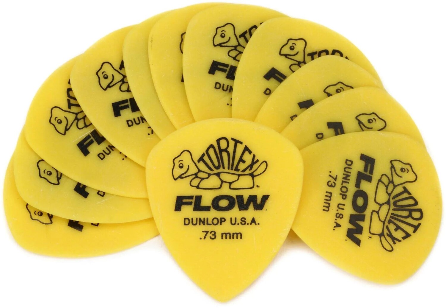 

Медиаторы для гитары Dunlop Tortex Flow — 0,73 мм, желтые (12 шт. в упаковке)